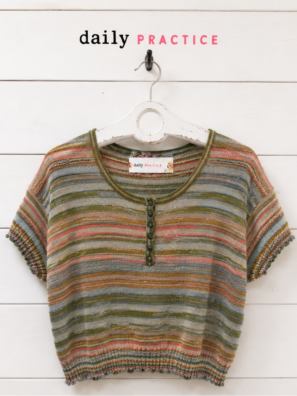 DAILY PRACTICE Anthropologie Multicolor Striped Knit Top Size S